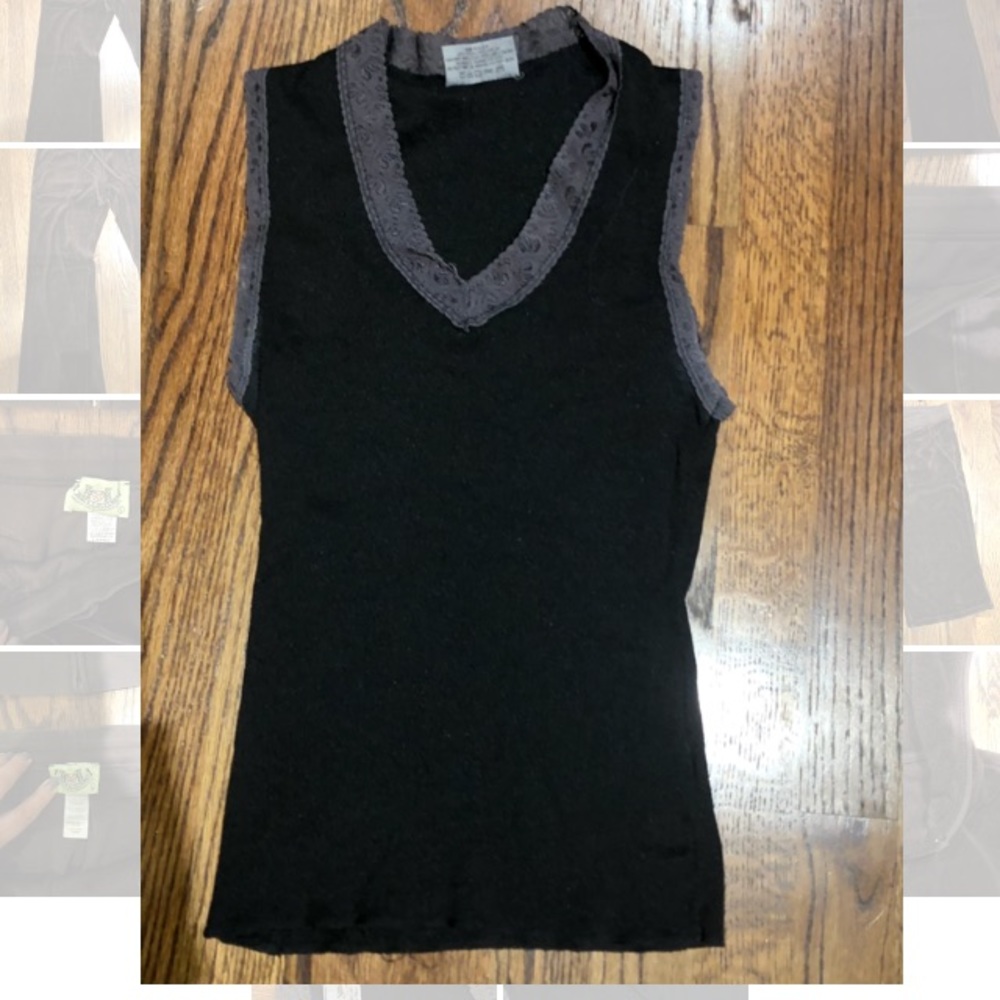Michael Stars Black and Gray Lace Top